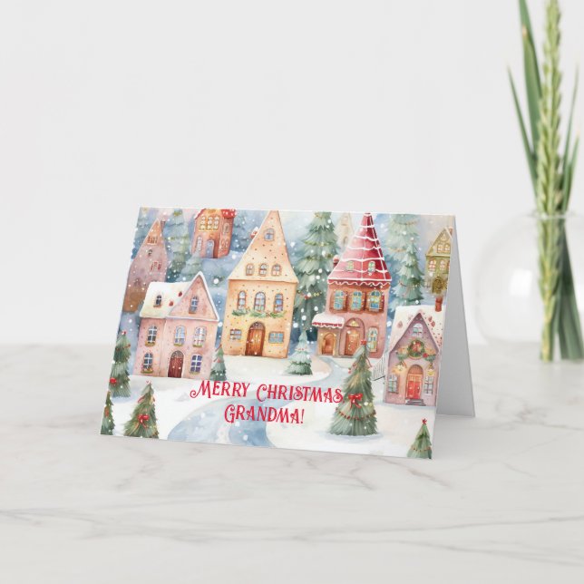 TARJETA DE ALDEA PARA GRANDMA EN NAVIDADES (Anverso)