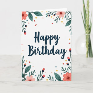 Tarjeta de Alegría con Lunares y Floración