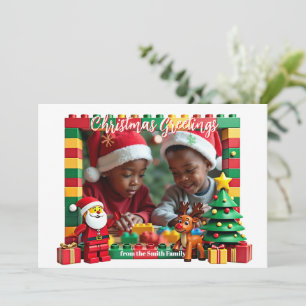tarjeta de alegría de fiesta de bloque de Navidad