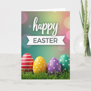 Tarjeta de Alegría de Pascua con Brillo Falso