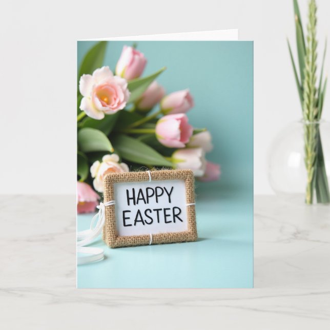 Tarjeta de Alegría de Primavera Rústica (Anverso)