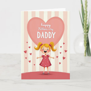 Tarjeta de alegría del Día del Padre rosado