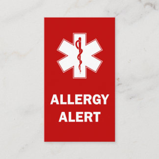 Tarjeta de alerta de alergia de personalizable