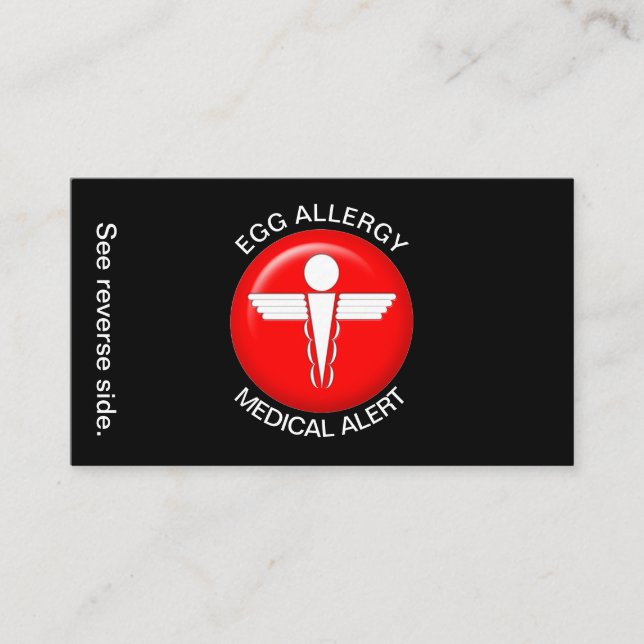 Tarjeta de alerta médica para alergia a los huevos (Anverso)