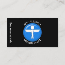 Tarjeta de alerta médica para alergias SOY