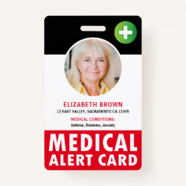 Tarjeta de alerta médica personalizada