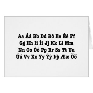 Tarjeta de alfabeto islandés [Íslenska Stafrófidf]