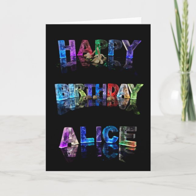 Tarjeta de Alicia del feliz cumpleaños (Anverso)