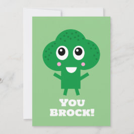 Tarjeta de aliento de Broccoli Feliz de Rock