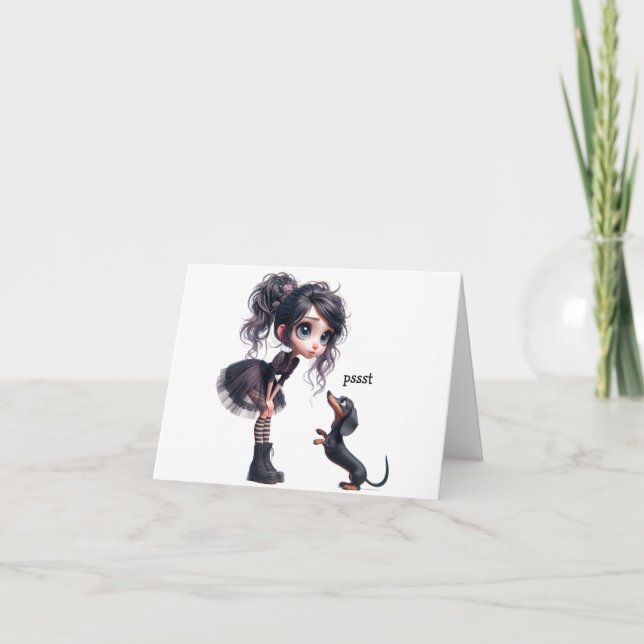 Tarjeta de aliento de Dachshund (Anverso)