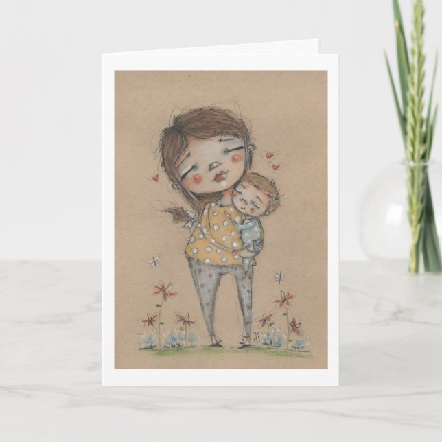 Tarjeta de aliento para nueva mamá (Anverso)