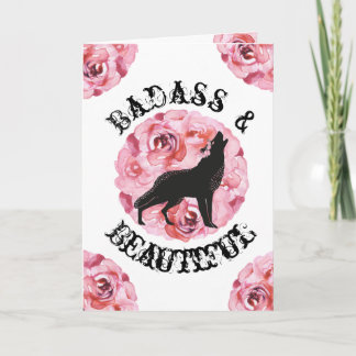 Tarjeta de aliento para Rosas Badass y Beautiful W