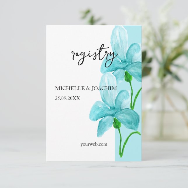 Tarjeta De Alojamiento Artístico Iris Blue Waterco (Anverso de pie)