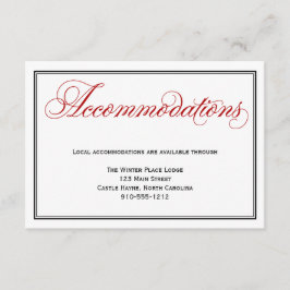 Tarjeta de alojamiento Boda de guiones de caligraf