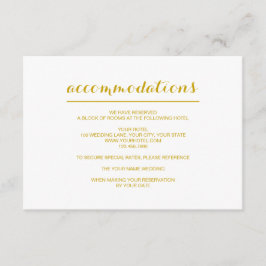Tarjeta de alojamiento Boda simple y elegante