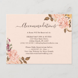 Tarjeta de alojamiento con flores Rubor Gold Vinta