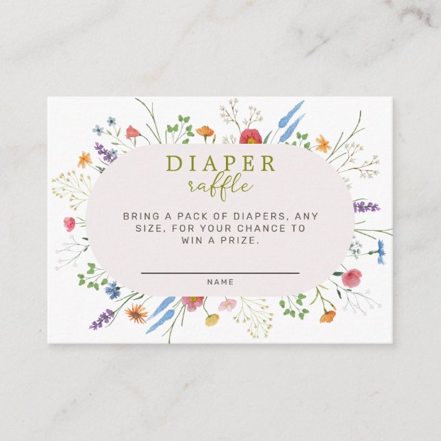 Tarjeta De Alojamiento De Bebé En Bloom Diaper Raf (Anverso)