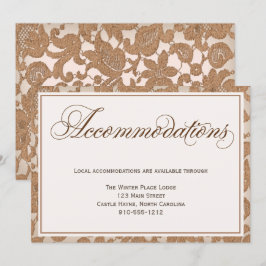 Tarjeta de alojamiento de boda de encaje de otoño