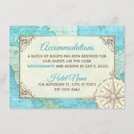 Tarjeta de alojamiento de boda de viaje