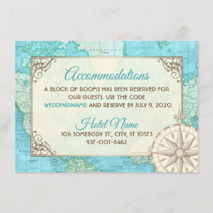 Tarjeta de Alojamiento de Boda de Viaje