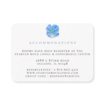 Tarjeta De Alojamiento De Boda Floral Azul