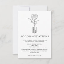 Tarjeta de alojamiento de boda simple