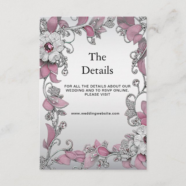 Tarjeta De Alojamiento De Detalle De Flores Blanca (Anverso)