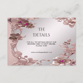 Tarjeta De Alojamiento De Detalle De Flores Ornada