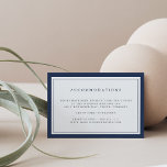 Tarjeta de alojamiento de hoteles de la Marina y l<br><div class="desc">Diseñada para coordinar con nuestras colecciones de invitaciones a bodas Nautical Mix y Color Border, esta sencilla y moda tarjeta de alojamiento de hotel boda cuenta con un doble borde de azul marino profundo con elegantes letras en bloques y guiones de gris suave y con una marina a juego. Agregue...</div>