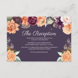 Tarjeta De Alojamiento De La Recepción De Boda De 