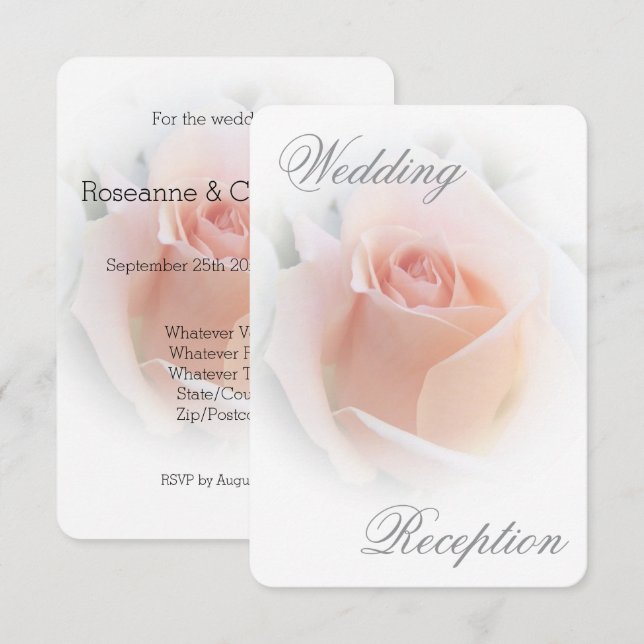 Tarjeta De Alojamiento De La Recepción De Boda Pea (Anverso / Reverso)