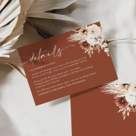 Tarjeta De Alojamiento De Los Bodas Florales Boho