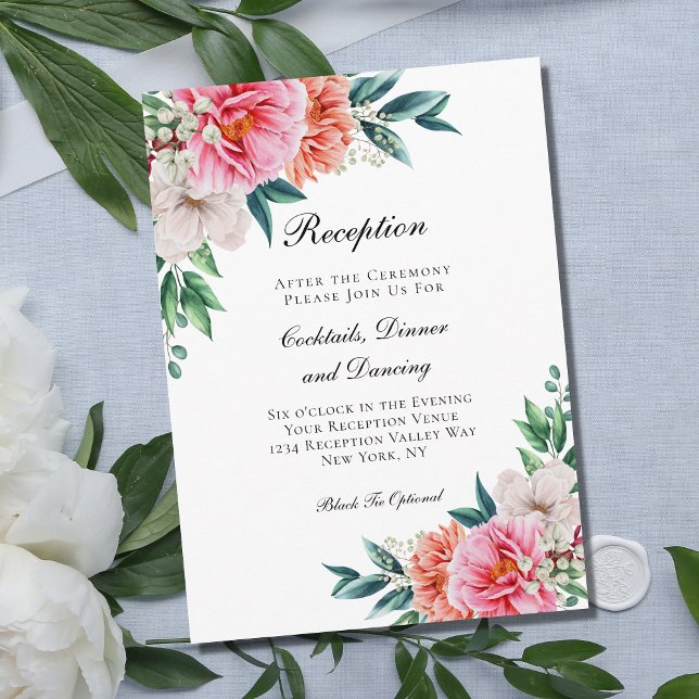 Tarjeta De Alojamiento De Recepción De Boda Floral (Subido por el creador)