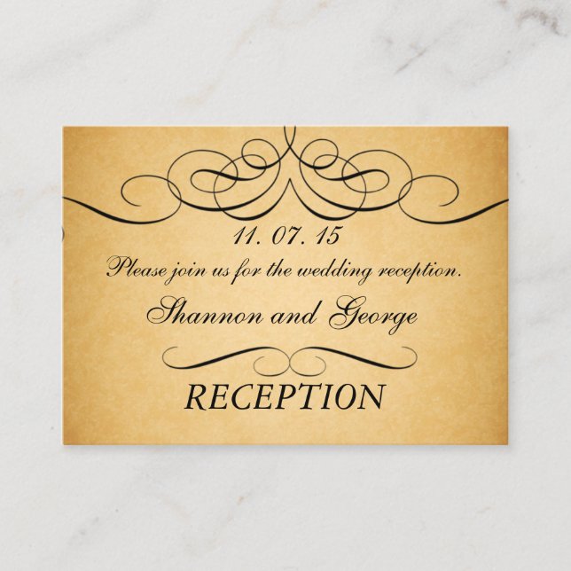 Tarjeta De Alojamiento De Recepción De Bodas Vinta (Anverso)