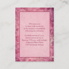 Tarjeta De Alojamiento De Recepción De Paisley De 