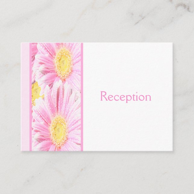 Tarjeta De Alojamiento De Recepción Floral Rosa (Anverso)