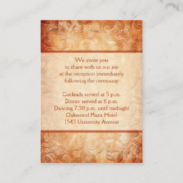 Tarjeta de Alojamiento de Recepción naranja y Flor