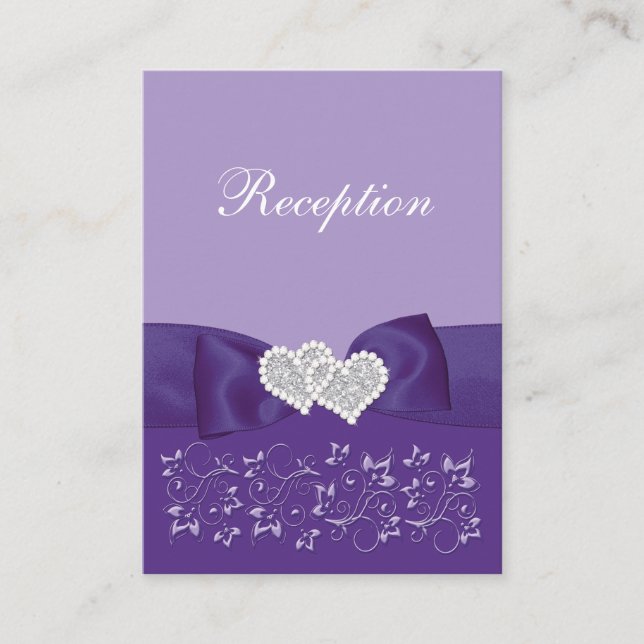 Tarjeta De Alojamiento De Recepción Purple, Floral (Anverso)