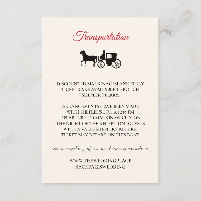 Tarjeta de Alojamiento de Transporte de Isla Macki (Anverso)