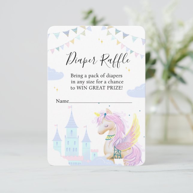 Tarjeta de alojamiento Diaper Raffle para una duch (Anverso de pie)