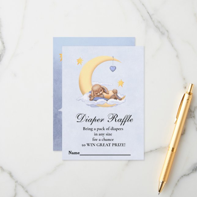 Tarjeta de alojamiento Ducha de bebé Diaper Raffle (Anverso/Reverso In Situ)