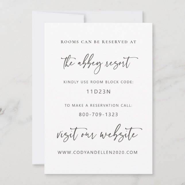 Tarjeta de alojamiento minimalista moderna (Anverso)