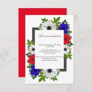 Tarjeta de alojamiento para Bodas Patriotic Panda 