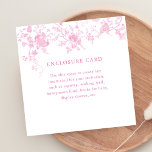Tarjeta De Alojamiento Pink Toile Vintage Floral S<br><div class="desc">Tarjeta De Alojamiento Pink Toile Vintage Floral Square | Victoriano Algo Azul Yo Hago Ducha Bridal</div>