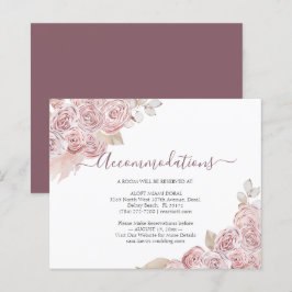 Tarjeta De Alojamiento Presupuestario Floral Rosa