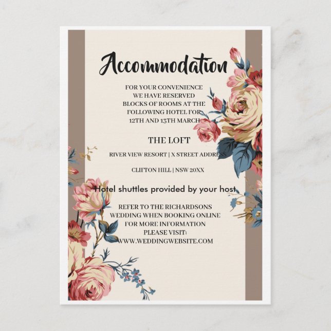 tarjeta de alojamiento querida (Anverso)