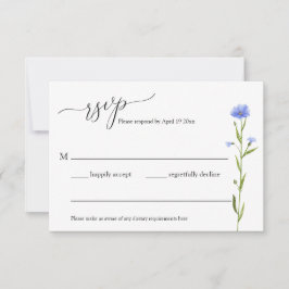 Tarjeta De Alojamiento Rsvp Blue Wildflower Weddin