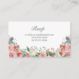 Tarjeta De Alojamiento RSVP De Quinceañera Elegant