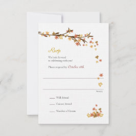 Tarjeta De Alojamiento Rsvp Rustic Fall