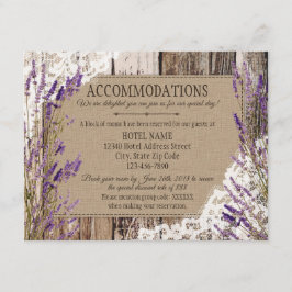 Tarjeta de alojamiento Rustic Lavender Wood Lace